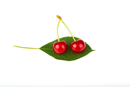 Cherry on white background