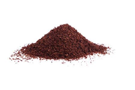 Ground coffee on a white backgroundの写真素材