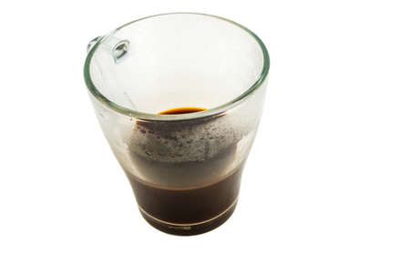 Cup of coffee on a white backgroundの写真素材