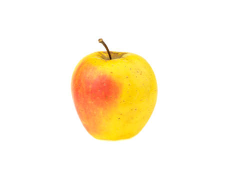 yellow apple isolated on white backgroundの写真素材
