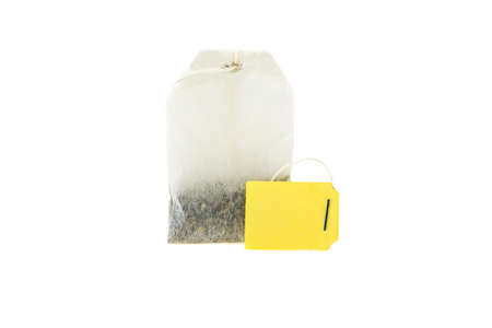 tea bag isolated on white backgroundの写真素材
