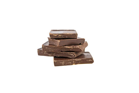 chocolate bars isolated on white backgroundの写真素材