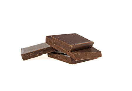 chocolate bars isolated on white backgroundの写真素材