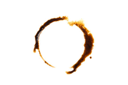a trace of a coffee cup isolated on a white backgroundの写真素材