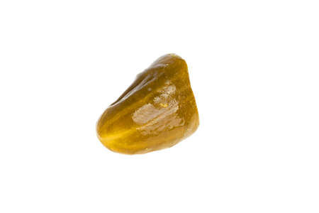 Canned cucumber on a white backgroundの写真素材