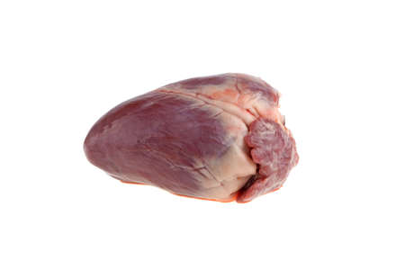 pork heart isolated on white backgroundの写真素材