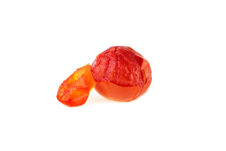 marinated tomato isolated on white background