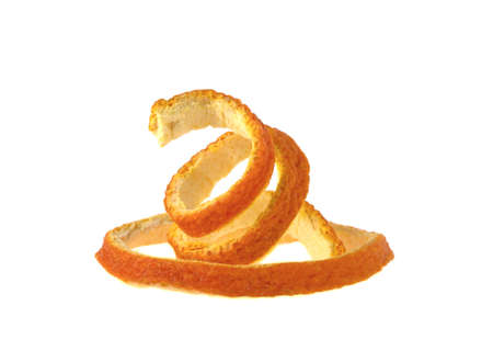 orange peel isolated on white backgroundの写真素材