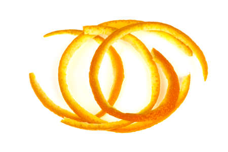 orange peel isolated on white backgroundの写真素材