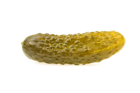 pickled cucumber on white backgroundの写真素材