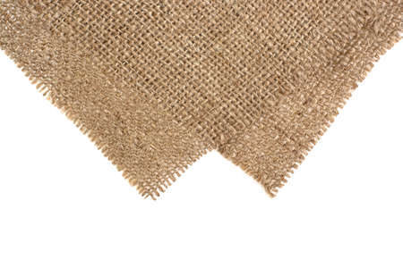 cloth burlap rolled up isolated on white background