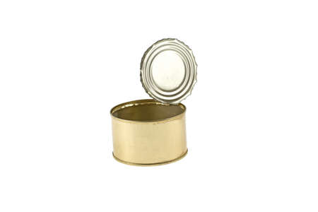 open tin can isolated on white background