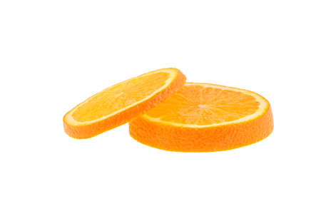 orange slice isolated on white backgroundの写真素材