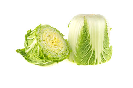 Chinese cabbage isolated on white backgroundの写真素材