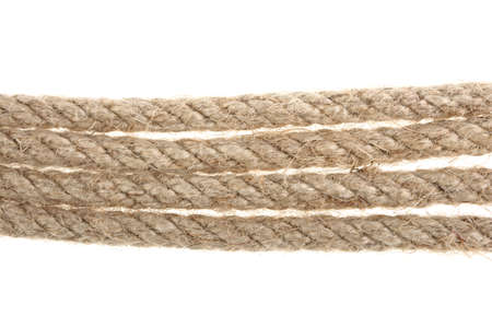 flax rope isolated on white background