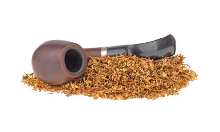 smoking pipe for smoking and tobacco isolated on white background