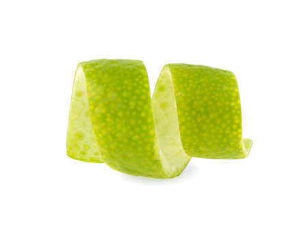 lime skin spiral isolated on white background