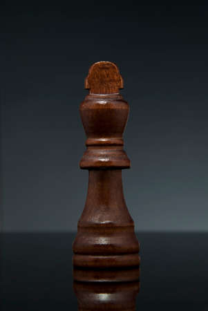 Chess King, gradient gray background with reflectionの写真素材