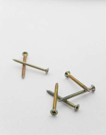 Bolts on white canvas backgroundの写真素材