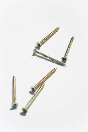 Bolts on white canvas backgroundの写真素材