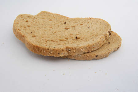 Slices of Bread on white canvas background