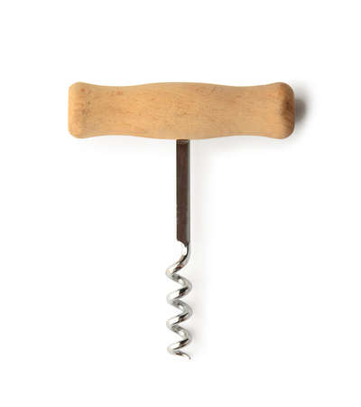 Corkscrew isolated on white background with clipping path. Above view.の写真素材