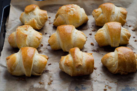 Baked mini croissants with cheese. This image is part of a large series.の写真素材
