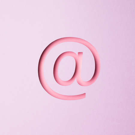 Email sign made of paperの写真素材