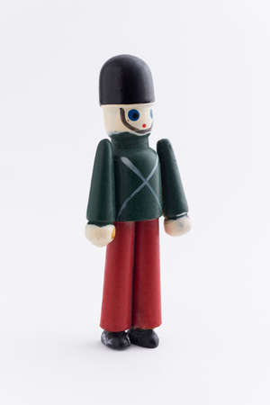 Vintage guard christmas decoration over white background