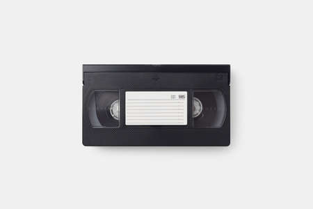 VHS Cassette over white background, top viewの写真素材
