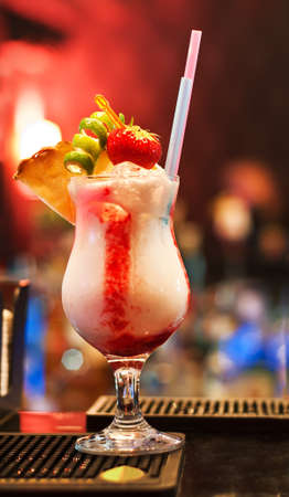Strawberry Cocktail with pineapple and limeの写真素材