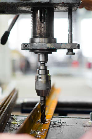 industrial engineer using a mechanical drill machineの写真素材