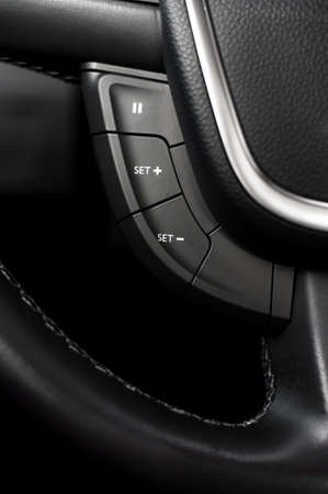 Steering Wheel comands and controls in car interior