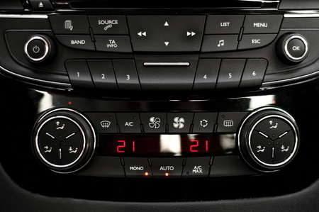 Main dashboard of an autovehicle, interior-central view