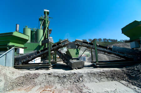 Cement mobile facility on construction site
