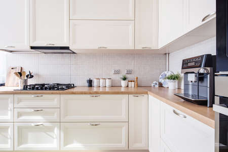 new luxury home, modern furniture with wooden detailsの写真素材