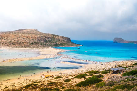 Beautiful seaside landscape scenery with colourful sea water and clear blue skies