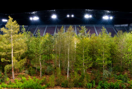 Klagenfurt, Austria - September 11, 2019: For Forest art installation in the stadiumのeditorial素材