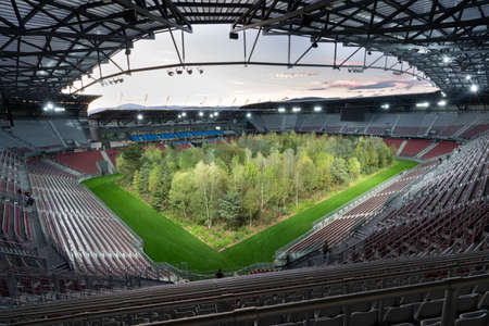 Klagenfurt, Austria - September 11, 2019: For Forest art installation in the stadiumのeditorial素材