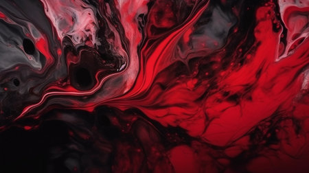 Beautiful abstraction of liquid paints in slow blending flow mixing together gentlyの素材
