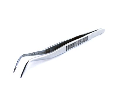 steel tweezers isolated on white background