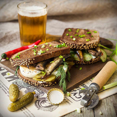 Spilled, pickled cucumber Retro styleの写真素材