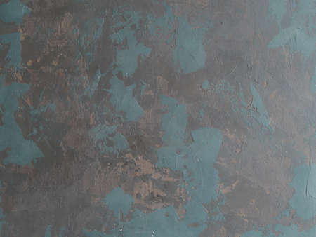 hand painted black background abstract oil pained canvas with blue, brown and green brush strokesの写真素材