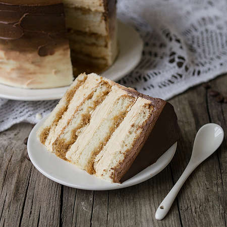 Close up of tiramisu cake. Cream Cake. Piece of Cake on a Plate. Sweet food. Sweet dessert. rustic styleの写真素材