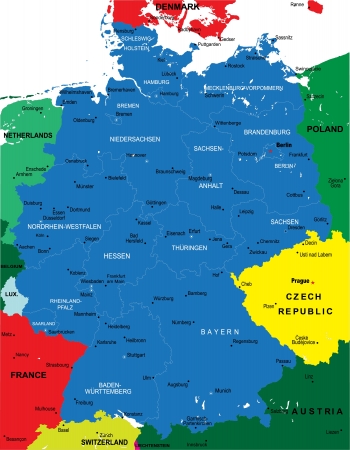 Political map of Germanyのイラスト素材