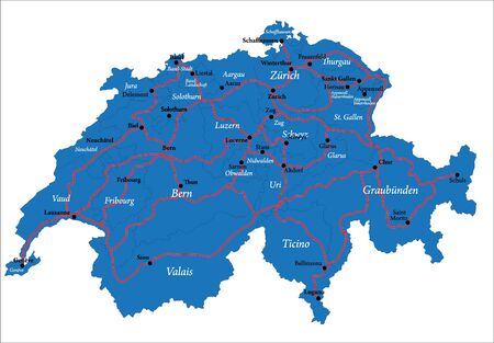 Switzerland mapのイラスト素材