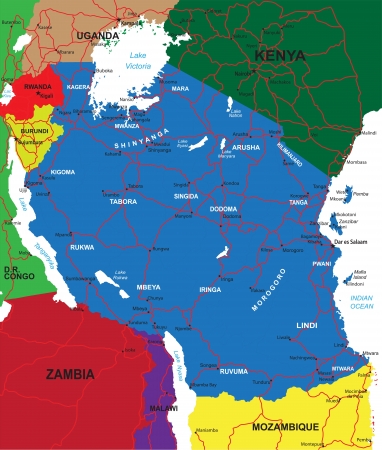 Tanzania mapのイラスト素材