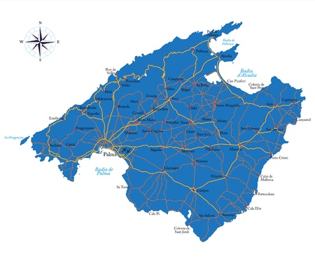 Mallorca mapのイラスト素材