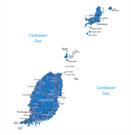 Grenada mapのイラスト素材