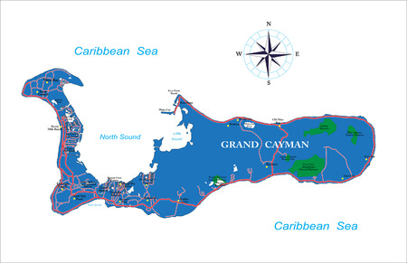 Grand Cayman mapのイラスト素材